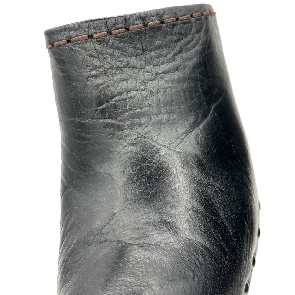 Prada Black Leather Mules with Distressed Wooden Heel – Size 39 EU - Picture 8 of 13